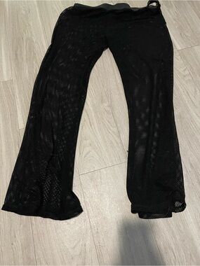 Ingear Black Sheer Mesh Flared Pants